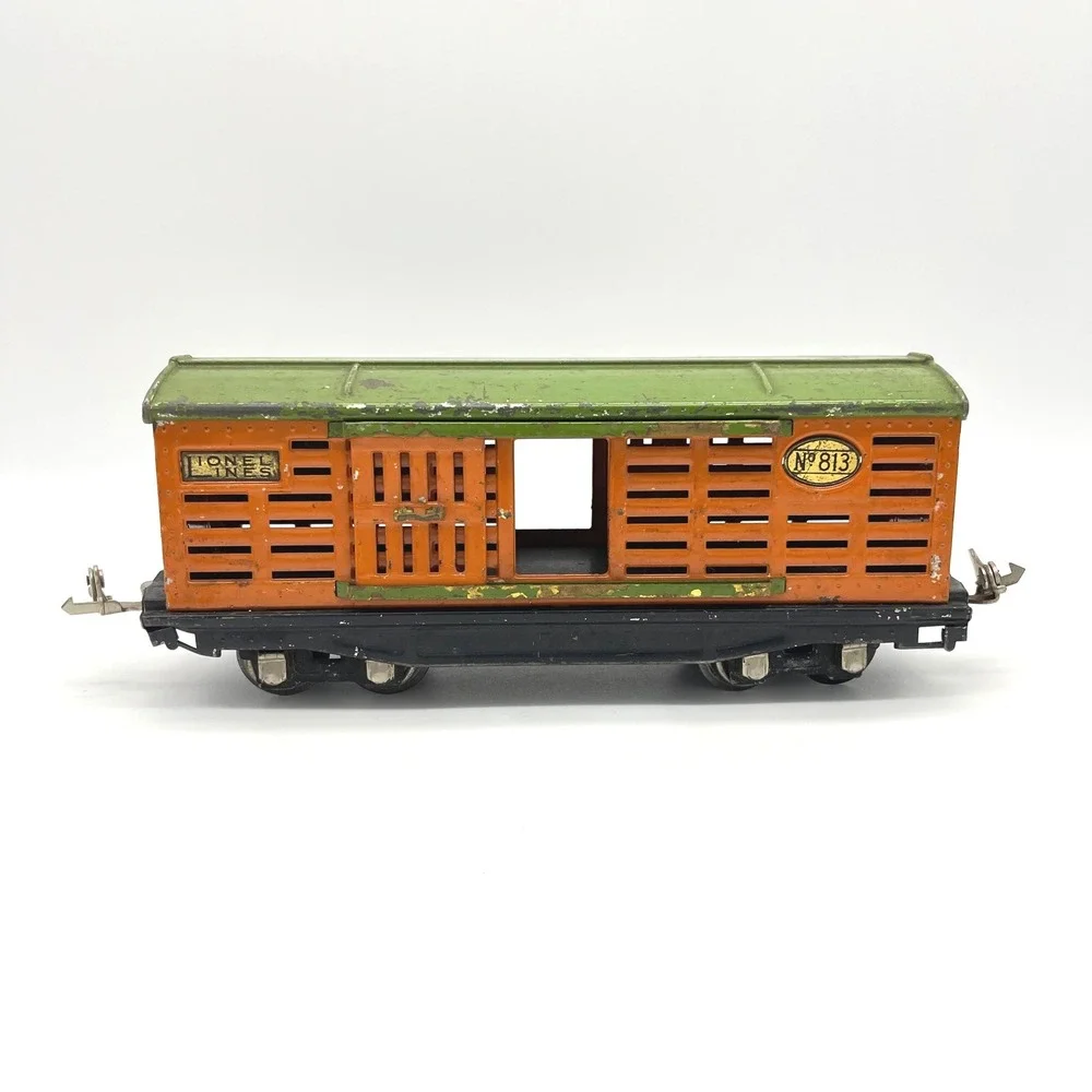 Lionel Lines No 813‎ Tin Litho Livestock Cattle Car Toy Train Vintage O Gauge